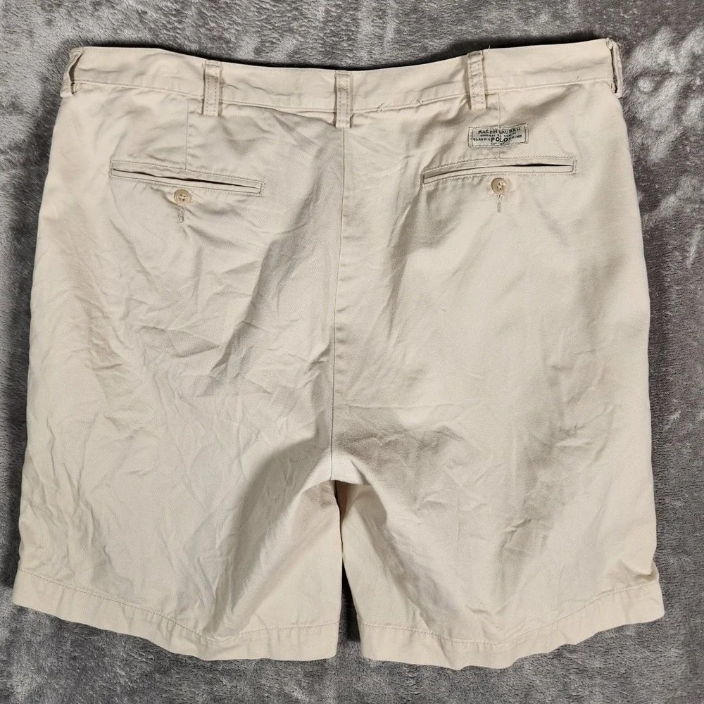 Polo‎ Ralph Lauren Shorts Men's 40 Khaki Chino Classic Fit Pleated